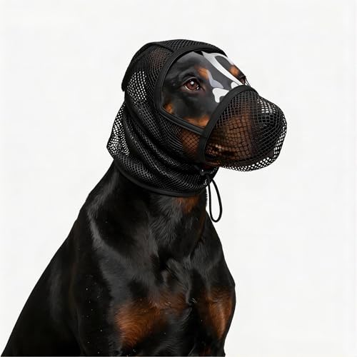 Foxtail Mask for Dogs Breathable Mesh Dog Muzzle with Adjustable Straps Dog Outdoor Mask Protection for Foxtails Grass Seeds Thorns Bugs and Debris Allows Drinking & Sniffing (Small)