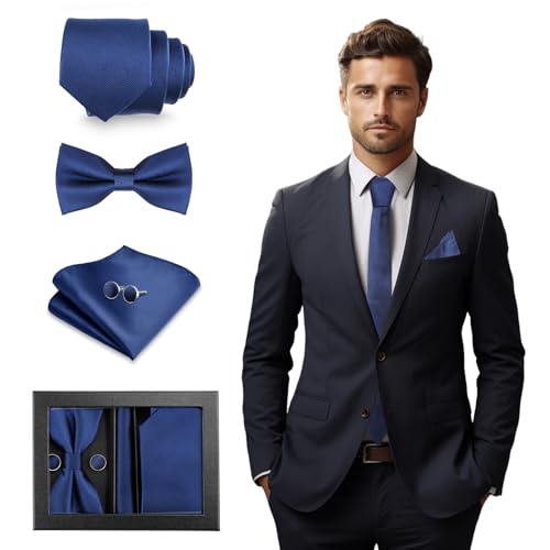 GlasFlength Set da Cravatta 4 Pezzi, Set con Gemelli Camicia...