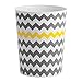 mDesign Cubo de Basura en plástico Papelera de Oficina, en la Cocina o en el baño – Ideal Papelera de diseño Moderna – Diseño en Zigzag - Amarillo/Gris