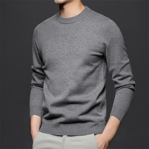 Dndrdhfb Men's Thickened Wool Round Neck Sweater, Winter Warm Long Sleeve Pullover2
