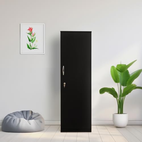 Image of Amazon Brand - Solimo Optima Engineered Wood 5ft 1 Door Wardrobe for Clothes | Storage Organizer | Storage Cabinet | Multipurpose Almirah for Bedroom - Wenge, 5ft