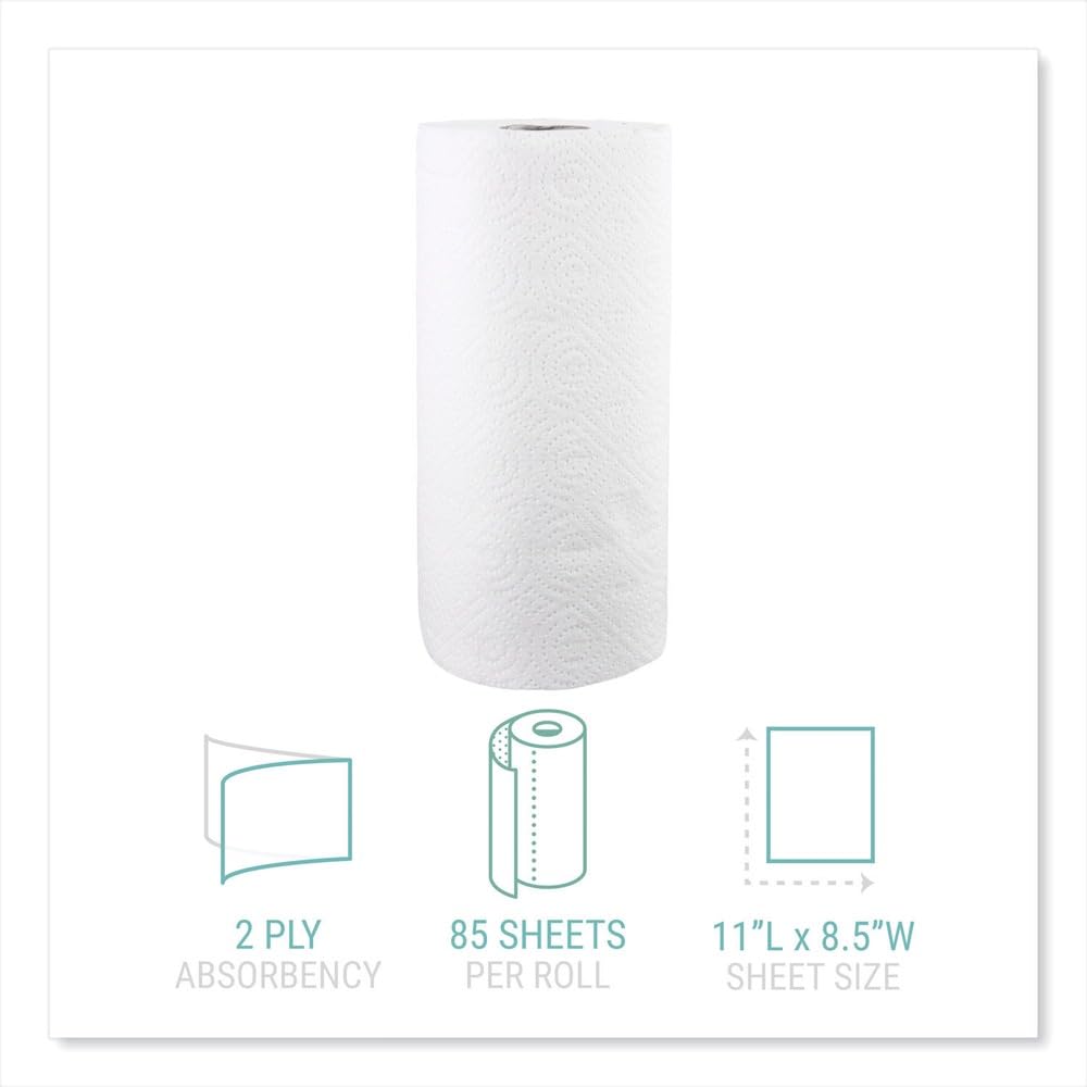 Windsoft 122085CTB 11 in. x 8.5 in. 2-Ply Kitchen Roll Towels - White (30 Rolls/Carton)