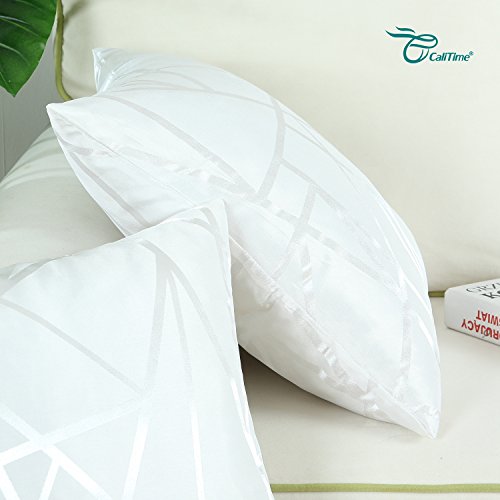 Housse de coussin géométrique blanc 40x40 lot de 2 CaliTime canapé - 6