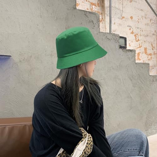 Rakiuty Chapeaux de Seau, Chapeaux de Visière, De Soleil Chapeau de Pêcheur, Chapeau de Plage Pliable Réversible, Hat Anti-UV pour Femme Homme, Vert – vue 4