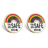 YOU ARE SAFE WITH ME,Enamel Pins,Nurse Doctor Medical Students Pins, Rainbow Brooch Lapel Pin,Enamel pins for Clothing Backpack Hat Decoration,Funny Badge Jewelry Gift, Metal Alloy Steel, no gemstone