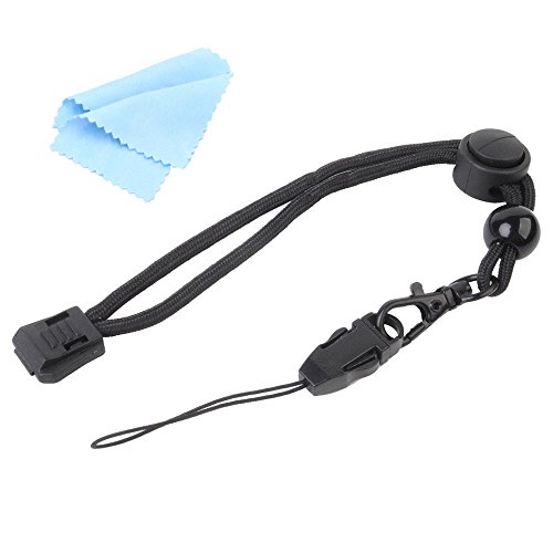 5-Pack Hand Wrist Strap Lanyard Adjustable with Quick Release Buckle Removable Drop for Flashlight,Cameras, Key Chain,Cellphone,Water Bottle,USB Flash Drives,Keys,Badge Holders,Torches-Black