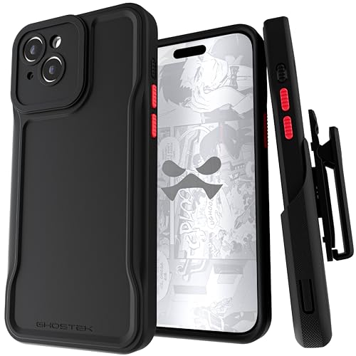Coque iPhone 15 Plus Ghostek finie la casse avec le clip ceinture rigide