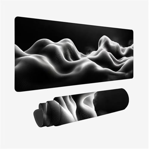 Tapis de Souris Noir 800x400x3mm Grand Tapis Souris XXL, Bande Tapis de Souris Gamer, à Bords Cousus, Base en Caoutchouc Antidérapante, sous Main pour Clavier et Souris, for Gamer Gaming Accessoire