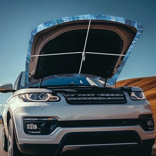 Image of Leopard Flame Design Car Hood Cover for Compact Cars SUV Truck Minivan, 59x39 Inch Stretchable Car Hood Flag Waterproof Automotive Exterior Accessories
