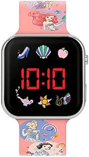 Disney Princess Girl's Digital Quartz Watch with Silicone Strap PN4398