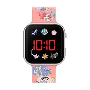 Disney Princess Girl’s Digital Quartz Watch with Silicone Strap PN4398