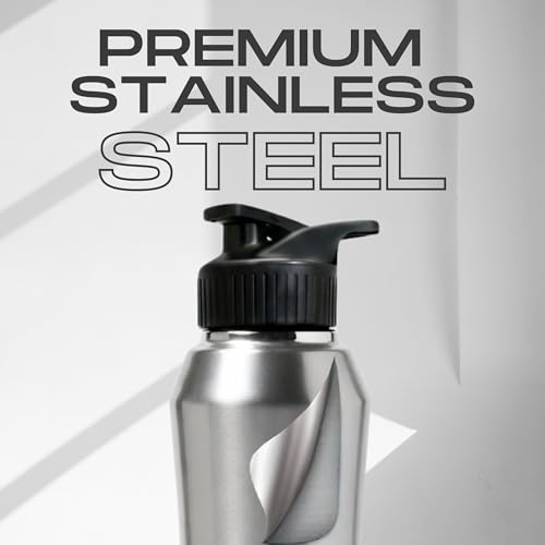 Image of Speedex Stainless Steel Water Bottle 1 Ltr, Leak Proof Sipper Cap, BIS Approved 1000 ml Metal Bottle For Daily, Office, School, Gym, Travel Use for Men, Women, Kids, Adults, Silver, Set of 4