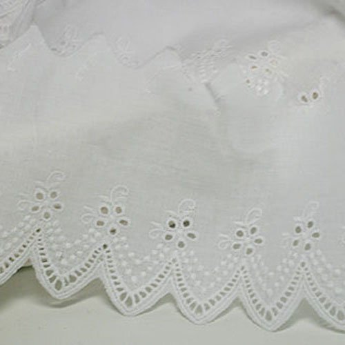 Broderie anglaise à œillets en dentelle YH440 de 9 cm de large - Blanc