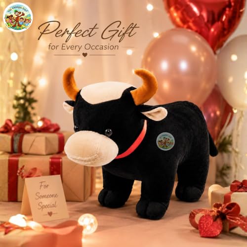 Image of Buffalo Soft Toy 35 CM Plush Stuffed Animal for Kids | Ultra Soft Buffalo Teddy | Cute Wild Animal Plush Toy | Washable Cuddly Toy for Boys, Girls & Babies | Birthday Gift