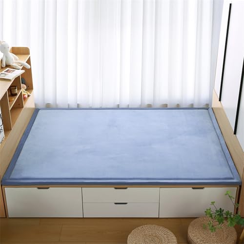 Tapis tatami lavable bleu clair tapis de sol antidérapant chambre - 2