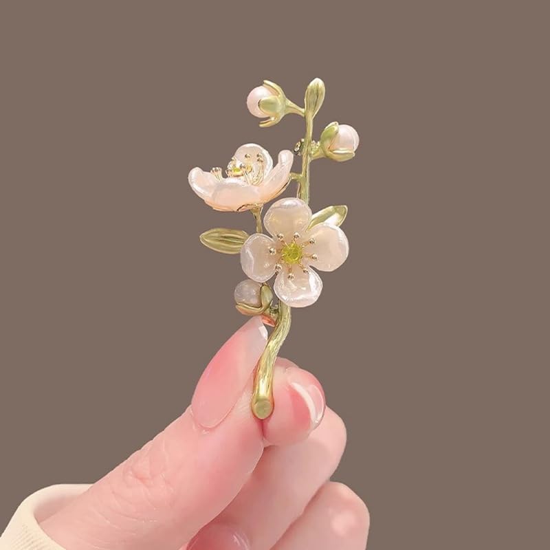Image of Elegant Pink Lily Flower Brooch Pin for Women - Rhinestone Lily Lapel Pin for Coats, Jackets, and Sweaters