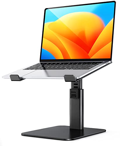 Riwuct Laptop Stand For Desk, 8 Adjustable Height Aluminum Computer Stand, Ergonomic Laptop Riser Holder Sit To Stand Compatible With Macbook, Air, Pro And More 10"-16" Notebooks - Black #TOP28