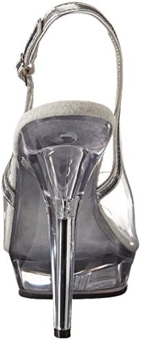 Pleaser Women's Lip-150/CS/C Platform Sandal,Silver/Clear,5 M US | Image 2