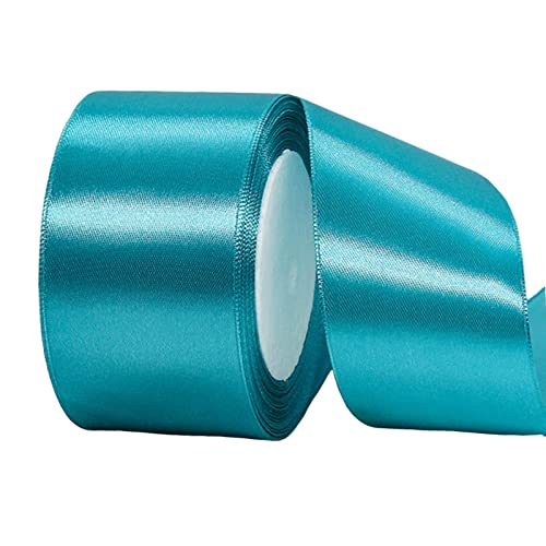 ATBEAMEN Thick Peacock Blue Satin Ribbon, 50mm x 22m, Perfect for Gift Wrapping Crafting, Decorating, Sewing