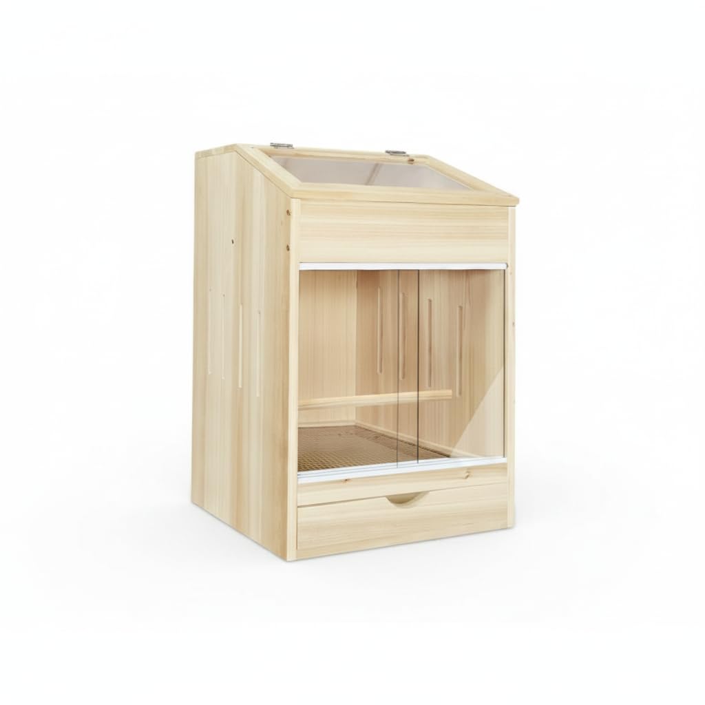Jaula cría termostática para polluelos y aves con doble cabezal de lámpara de 40x40x60 cm