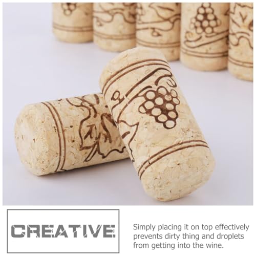 Tapones de corcho natural con diseño de uvas para botellas de vino de 20x40 mm 5