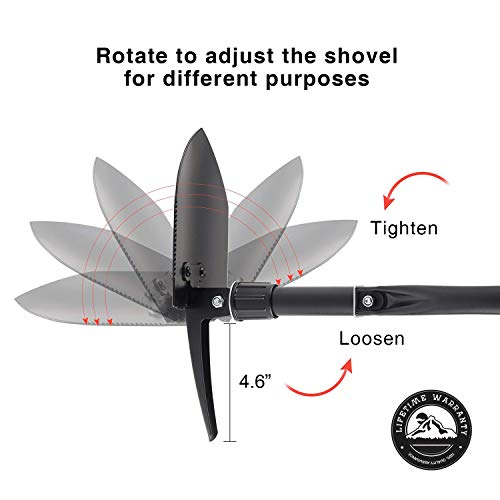 185-Folding-Shovel-Collapsible-Shovel-for-Car-Snow-Camping-Shovel-and-Pickax-Military-Entrenching-Tool-for-Gardening-Camping-Sand-Off-Road-Portable-Car-Emergency-kit