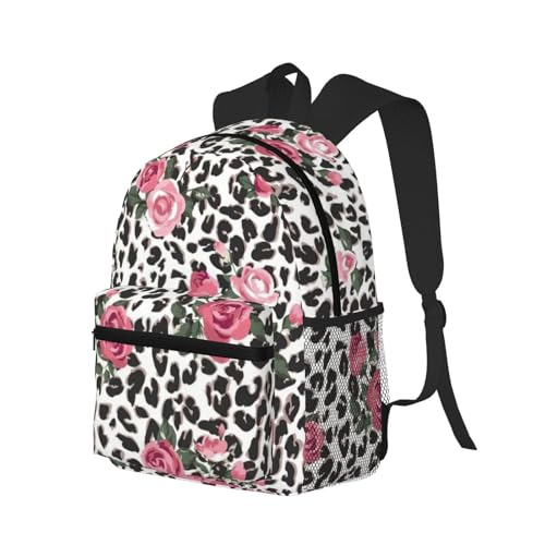 Sac à dos informatique léopard rose et noir de voyage pour PC portable classique - 2