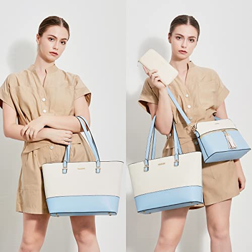 Image of Women Fashion Handbags Wallet Tote Bag Shoulder Bag Top Handle Satchel Purse Set 4pcs