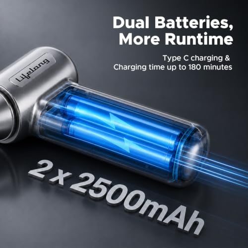 Image of Lifelong Handheld Air Blower & Air Duster for Home & Car | Cordless Rechargeable 130,000 RPM BL Motor | Adjustable Speed | LED Light, Multiple Attachments | Type-C | PC, Car & Home Cleaning