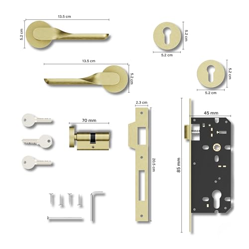 Image of GLOXY Mortise Door Locks for Main Door Lock for Main & Internal Door in Residential & Commercial with 3 Brass Key for Kitchen, Balcony |Antique Finish (2 Years Warranty, Pack of 1)