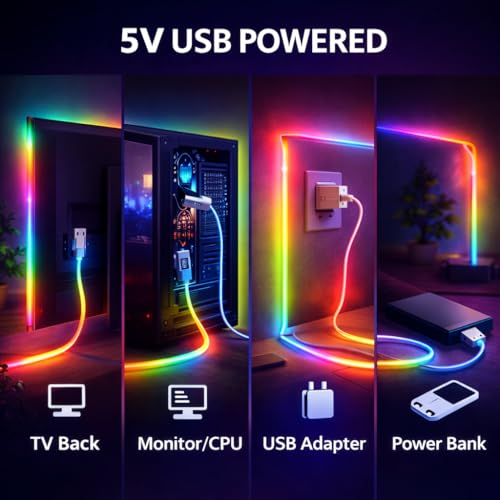 Gesto RGBIC Neon Rope Light 5V USB 5M - Image 6