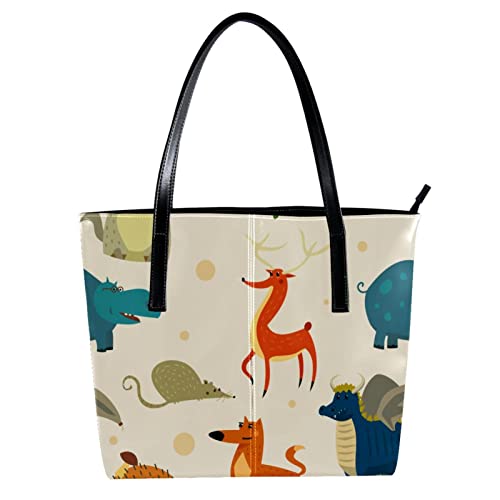 Sac motif léopard marron idéal pour le bureau, le shopping et les sorties