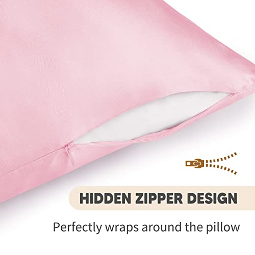 Olesilk 100% Mulberry Silk Toddler Pillowcase For Hair And Skin, Both Sides 19 Momme Pure Natural Silk Travel Pillow Cases With Hidden Zipper, 13"X 18", Pink #TOP5
