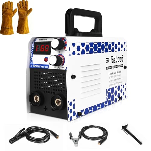 Reboot Mini Welders for Home Use Stick Arc/MMA Welder Machine 160Amp Portable IGBT Inverter Arc Welding with LCD & Hot Start 240V UK Upgraded ARC160G