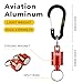 SF Strongest Magnetic Release Holder Keychain Fly Fishing Net Retractor Magnet Clip with Coiled Lanyard Aluminum Alloy Hook - Red