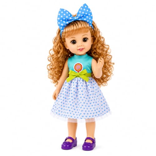 Image of Fashion Doll for Girls | 12 Inch Cute Princess Doll with Stylish Dress & Blue Bow | Pretend Play Toy | Birthday Gift and Festival Gifts for Kids Age 3+ Years