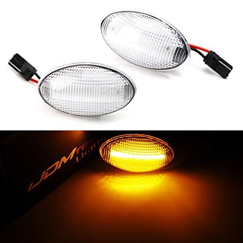 Ijdmtoy Clear Lens Amber Full Led Strip Front Fender Side Marker Lights Compatible With 2002-2006 Mini Cooper R50 R52 R53, Replace Oem Amber Indicator Sidemarker Lamps #TOP1