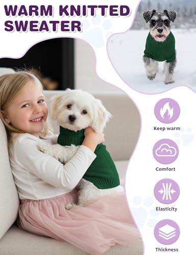 Image of Dog Sweaters for Small Medium Large Dog, Classic Turtleneck Pet Clothes Warm Thermal Doggy Winter Coat, Thick Double Knitting Collar Pullover Cold Weather Puppy Jacket for Indoor & Outdoor Wear