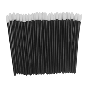 JIAYUET 1000 PCS Lip Gloss Brushes, Black Lip Applicator Lipstick Wands for Concealer, Make Up