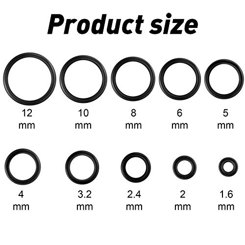 Zonon 100 Pieces Black O-Rings Silicone O Rings Replacement for Ears Piercing Gauges Kit 00G 0G 2G 4G 6G 8G 10G 12G 14G 12 mm2