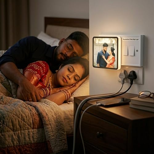 Image of Personalised Photo Plug Lamp, Custom Picture Night Light, Unique Gift for Home Decor