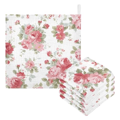 Image of Bolaz Baby Gauze Towels for Kids Soft Handkerchief Newborn 100% Cotton Cherry Blossoms Absorbent 12x12 Inch 3 Pack