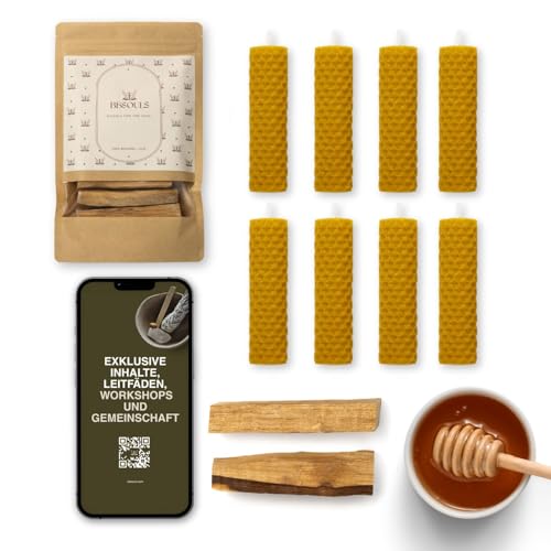 BESOULS 8 Bienenwachskerzen 100% Bienenwachs + 2 Palo Santo als...
