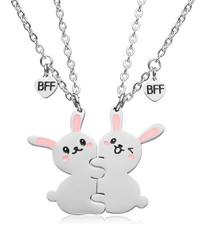 Best Friend Pendants Jewelry BFF Necklace 2 Gifts Matching Friendship Necklaces for 2 Teen Boys Girls Bestie Sister.