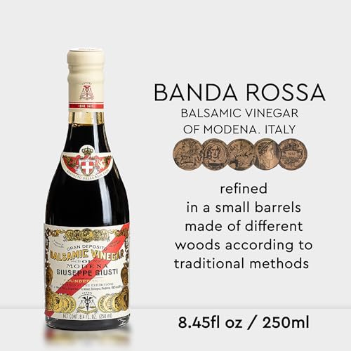 Giusti Balsamic Vinegar of Modena IGP – 5 Gold Medals, Authentic Italian Aceto Balsamico di Modena, Thick, Rich, and Balanced, Premium Italian Gift in a Box – 8.45 fl oz (250 ml) - Pack of 1