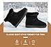 TIMEJOY Women's Snow Boots Winter Warm Ankle Suede Booties Fur Lined Water-Resistant Non-Slip Fashion Platform Shoes(9US Black)