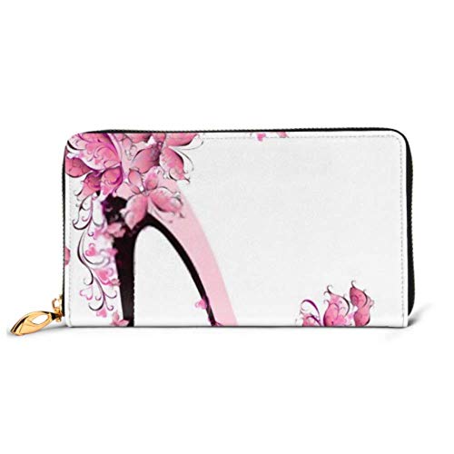 Preisvergleich Produktbild JHGFG Mode Handtasche Reißverschluss Brieftasche Schuhe auf High Heel verziert Schmetterlinge Telefon Clutch Geldbörse Abendkupplung Blocking Leder Brieftasche Multi Card Organiz