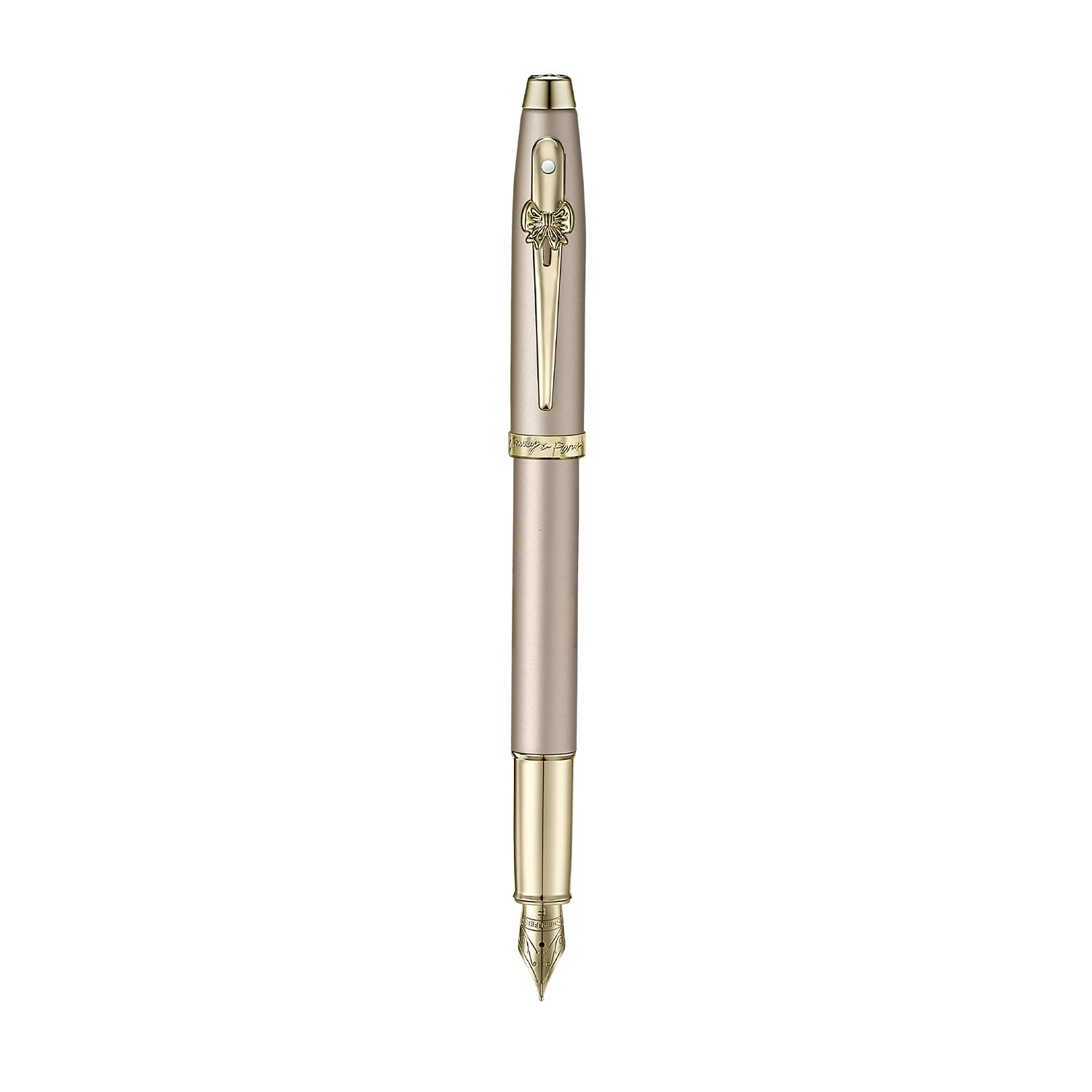 Sheaffer 100 Emily in Paris 9377 Collection, Champagne Gold Pen with PVD Gold Trims, Bow-Shaped Clip. (Fountain, Fine) - Image 3