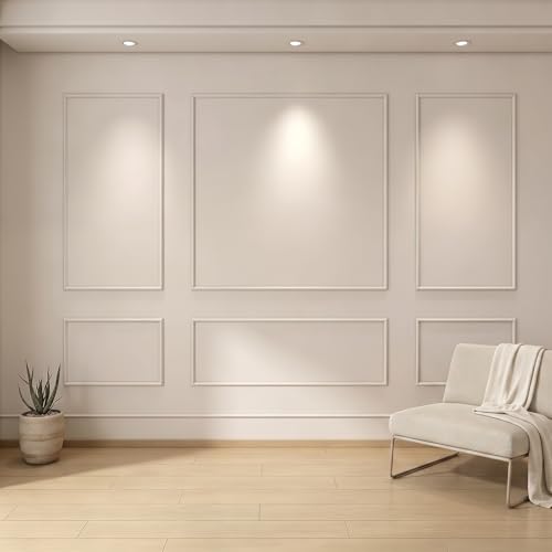 Image of 3 Set Peel and Stick Wall Molding Kit,Premade Self Adhesive Wainscoting Panels,Ready to Assemble Accent Molding Trim for Interior Wall Moulding Decor (24 x 54in)