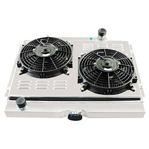 1967-1970 Ford Fairlane Falcon Mustang Ranchero Radiator, 1968-1970 Mercury Cougar 7.0L V8 Radiator, 3 Row Full Aluminium Radiator + 2 x 10 Inch Fans + Shroud + Thermostat Relay Kit by HKAUTOPART - Image 3